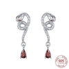 Silver Elegant Sparkling Lucky Clover Hoops Earring For Women Jewelry Simple Colorful Flower Love Gift - Image 30