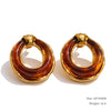 Multicolor Resin Hoop Earrings with Round and Square Shapes - Image 8