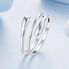 Silver Multi-layer Metal Water Drop Open Ring For Women Euro Simple Jewelry Stackable Party Rings Gift - Image 4