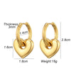 Stainless Steel Round Star Moon Heart Pendant Hoop Earrings for Women Classic Y2K Jewelry Gold Silver Color Earring - Image 6