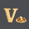 Copper material 18mm height A-Z 26 capital letter brooch men's suit coat collar needle accessories - Image 9