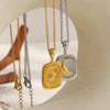 La. Muses Mixed Color Sun Moon Double Sided Pendant Stainless Steel Women's Necklace Pvd Gold Plated Jewelry Accessories - Image 6