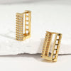 Unique Vertical Bar Rectangular Zircon Earrings for Women Silver Color Plated Hoop Earrings Jewelry Gifts - Image 6