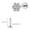 Titanium 16G Tiny Flower CZ Stud Earring Tragus Helix Rook Conch Labret Stud Flat back Cartilage Piercing - Image 16