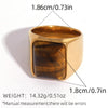 Brown Stone Stainless Steel Ring Oval Alpaca Rings For Women Adjustable Stacked Rings Ladies' Jewelry Gifts For Her - Image 11