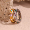 316L Stainless Steel Multicolor Zircon Ring Gold Plated Jewelry For Women's Classic Ring Gift - Image 4