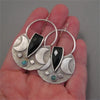 Delicate Moon Black Blue Stone Earrings for Women Silver Color Dangle Earrings Jewelry - Image 2