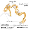 Classic Big Oval Zircon Cuff Bracelet For Women Gold Plated Stainless Steel Wave Bangle Simple Jewelry Gift - Image 7