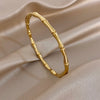 Elegant Diamond-encrusted Bone Bamboo Joint Shape Cuff Bracelet For Women Classic Plated Gold Shiny Temperament Jewelry Set - Image 10