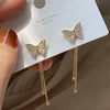 Shiny Rhinestone Butterfly Water Drop Tassel Earrings for Women Crystal Zircon Pearl Long Earring Party Daily Jewelry Gifts - Image 10