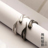 Silver Snake Ring Adjustable Simplicity for Women Girlfriend Jewelry Wedding Gifts - Image 5