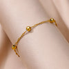 Stainless Steel Anklets for Women Gold Color Beads Chain Anklet Bracelet Summer Beach Foot Jewelry Item - Image 2