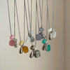 Colorful Stone Grape Cluster Pendant Necklace on Box Chain - Image 16