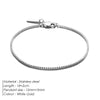 White Golden Men's Stainless Steel Accessories 1.5MM Box Chain Square Pendant Bracelet in Gift Jewelry - Image 7