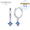 Silver Ear Needle Geometric/heart-shaped Royal Blue Zircon Pendant Silver Earrings Niche Jewelry Gifts - Image 36