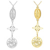 Triple Protection Amulets Necklaces for Women Witch Knot Pentagram Tetragrammaton St. Benedict Stainless Steel Jewerly Gift - Image 2