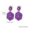 Big Flower Drop Earrings for Women Exaggerated Double Floral Dangle Earrings Statement Charm Jewelry for Wedding Party - Image 11