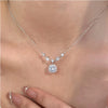 Silver Zircon Pendants Necklaces For Girl CZ Jewelry Gift Female Wedding Gift - Image 1