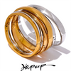 60mm 316L Stainless Steel Round Smooth Bracelet Bangle Women Minimalist Gold Color Texture Charm Jewelry - Image 1