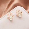 Cartoon Animal Deer Stud Earrings Small Antler Earing For Girls Kid CZ Crystal Stone Christmas Gift Jewelry Women - Image 20