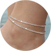 Ankle Bracelets for Women Girls Glitter Adjustable Gold Plated/ Silver Layered Anklets Beach Foot Jewerly - Image 8