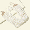 Jewelry Set For Women Elegant Charm Multi-layer Imitation Pearl Choker Necklace And Earrings Neck Accessories - Image 5