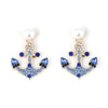 Creative Anchor Pearl Earrings For Women Vintage Rhinestone Charms Cross Pendant Earrings Office Party Jewelry Lady Gift - Image 4