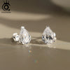 Silver Stud Earrings with Water Drop Cut Zirconia Stone, Elegant and Timeless Jewelry for Women - Image 3