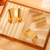3PCS Chunky Gold Cuff Bracelets for Women Irregular Minimalist Statement Bangle Bracelets Set Upper Arm Cuff Punk Jewelry - Image 5