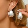 Stainless Steel Hoop Earrings for Women Girls White Brown Resin Gardenia Flower Dangle Earrings Design Jewelry Gifts - Image 15