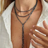 Geometric Acrylic Bead Choker Necklace with Pendant Detail - Image 3