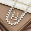 Silver Color Pearl Crystal Bridal Jewelry Sets Wave Shape Choker Necklace Earrings Sets for Women Wedding Jewelry Sets - Image 4