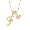 Letter Necklace for Women Pink Zircon Heart-shaped Pendant Suitable for Girls to Wear Personalized Gold-plated Jewelry - Image 9