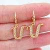 Gold Color Clear Zircon CZ Name Alphabet Initial Letter Dangle Earrings for Women - Image 10