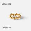 Twisted Link Chain Open Rings Stainless Steel Jewelry Gold Plated Adjustable Finger Rings For Women Party Gift - Image 21