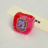 Colorful Rhinestones Ring Geometric Three-dimensional Finger Ring Elegant Jewelry Square Ring Women - Image 15