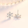 Silver Jewelry Crsytal Snowflake Stud Earrings For Woman - Image 4