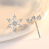 Silver Jewelry Crsytal Snowflake Stud Earrings For Woman - Image 3