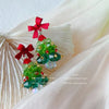 Christmas Red Zircon Crystal Bow Stud Earrings For Women Heart Shape Bowknot Christmas Earring Year Festival Jewelry - Image 21