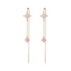 Silver Color Inlaid Zircon Star Earrings for Women Temperament Aesthetic Long Tassel Ear Line Earring Jewelry Gift - Image 5