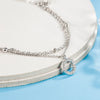 Silver Round Rhinestone CZ Pendant Double Layer Anklets Women Jewelry Summer Zircon Foot Chain Bracelet - Image 2