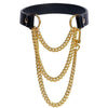 Handmade Black PU Leather Choker Collar For Women, Adjustable HiphopTriple-Layer Slip Chain Necklace Jewelry Necklace - Image 7
