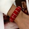 Sweet Pink Enamel Dropped Glaze Flower Texture Bracelet For Women Retro Leaf Star Floral Embossed Zircon Bangle Party Jewelry - Image 23