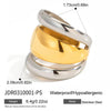 Minimalist Line Design Double Color Open Ring Gold-plated Stainless Steel Women Jewelry Suitable For Daily Wear - Image 7