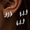2pcs Elegant Rhinestone Three-Claw Earrings for Women Cute Design Earring Party Jewelry Gifts - Image 3