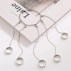 Punk Geometric Silver Color Chain Wrist Rings for Women and Men, Charm Hip Hop Chain Open Rings Set, Couple Jewel - Image 6