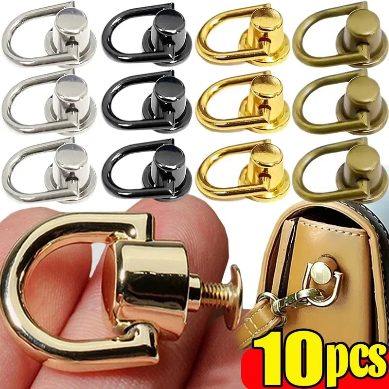 1/10pcs D-shaped Ring Bag Clip Buckles Retro Metal Double Buckle Handbag Chain Handles Connector Bag Strap Hardware Accessories - Image 1