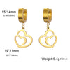 Double Love Heart Drop Earrings for Women Stainless Steel Gold Color Wedding Earrings Jewelry Pretty Gift - Image 8