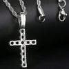 Cubic Zirconia Cross Pendant Necklace on Twisted Chain 60cm - Image 13
