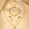Stainless Steel Polaris Pendant Necklace Bracelet Earrings Set Female Simple Octagonal Star Jewelry Party Favors - Image 6